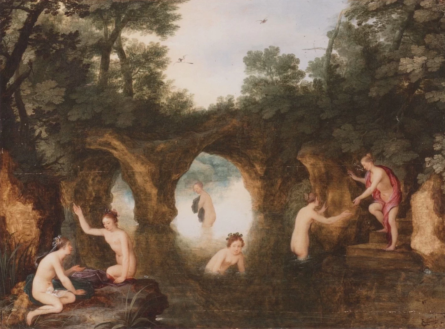 Ninfe al bagno, datato 1649